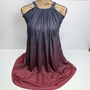 Summer Cover Up Tank Top Casual Lounge Dress w/ Pockets Women's Size L